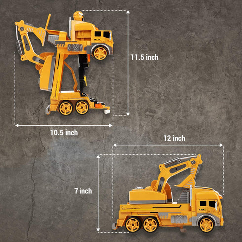 RC Transforming Excavator, Remote Control with Device and Bracelet Watch